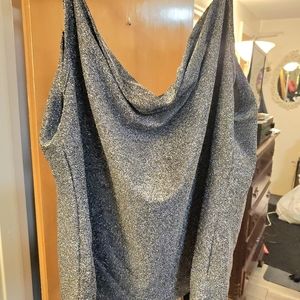Pretty new Shein Curves sparkling silver and black top size 3xl